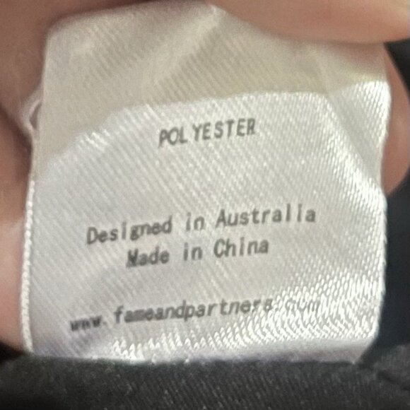 Fame and Partners Black Plunge Neck Dress Size 4 Thigh High Slit Formal Maxi NWT - Picture 16 of 16